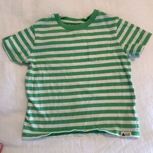 GAP Kids Green and White Striped Tee